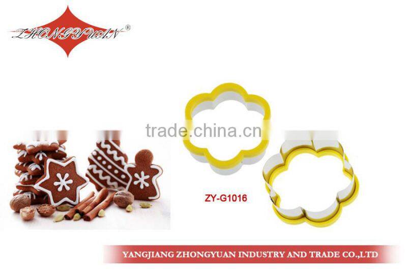 Hot selling 3pcs set of stainless steel crinkled round shape cookie cutter