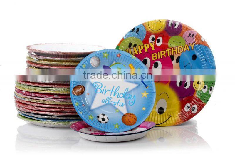 Disposable tray barbecue ball paper plate cartoon party