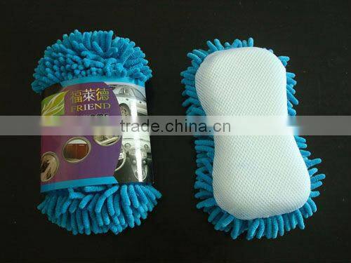 Chenille Wash Sponge with Mesh