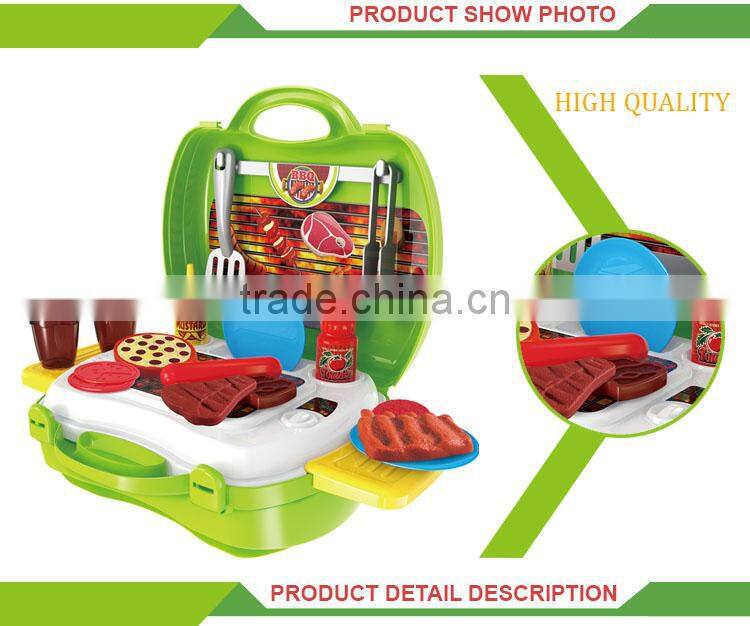 New design plastic pretend play set kids bbq set toy