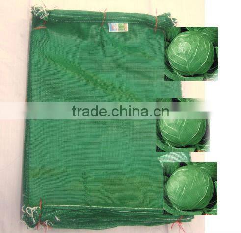 PE raschel mesh bags China, black wide drawstring 40x60cm