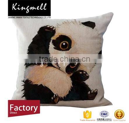 2017 Digital Printed Silk Cushion with Panda Picture