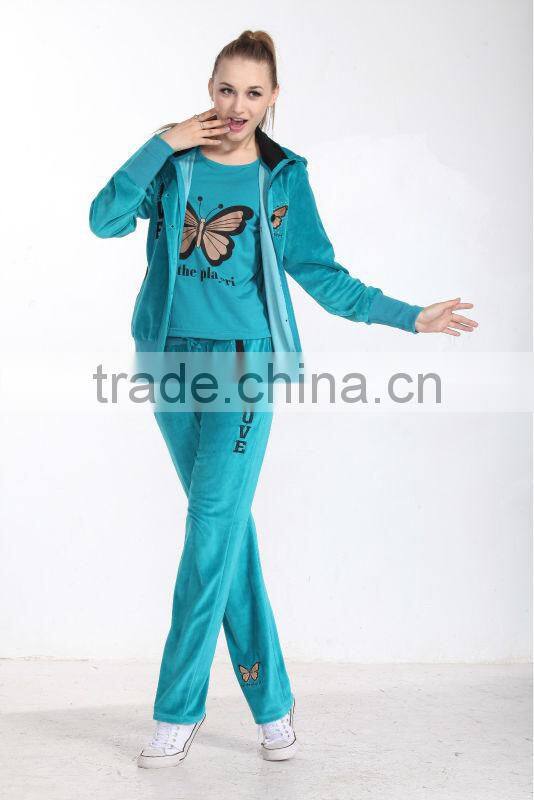 Latest design cheap wholesale 3pcs velour tracksuits wholesale