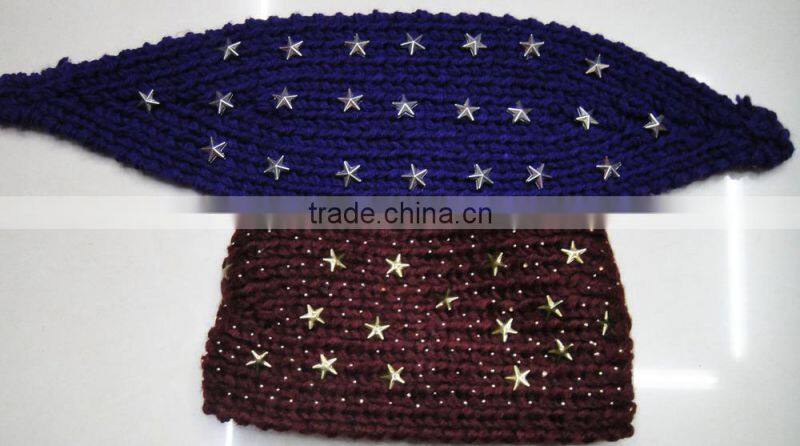 Fashion winter popular button knitted hot star headband