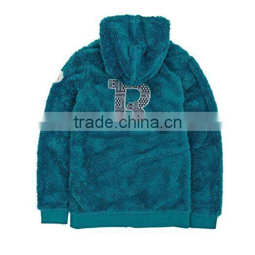 Polar Fleece Hoodies for Kid Zip Up Furry Sweatshirt Jacket Customize Logo Kid Clothing Wholesale