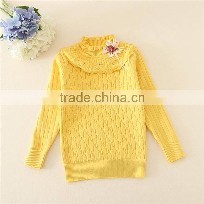 O-neck Kids Knitting Sweater flower printting winter sweaters for girls children autumn sweaters