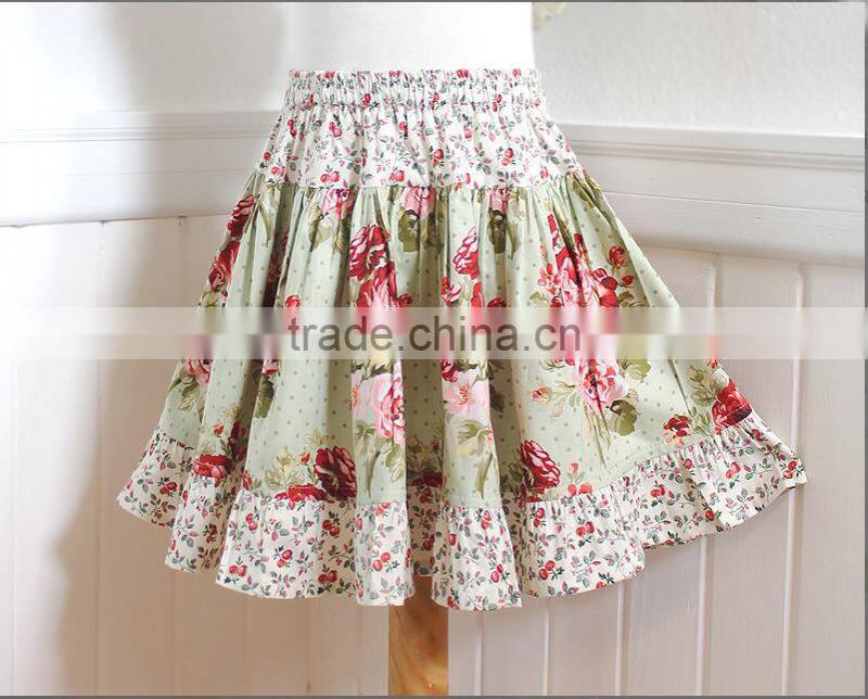 Boho Style Children Boutique Clothing Rose Skirt & Flutter Sleeve Top Sets Girls Outfit Cotton Summer Kids Clothes