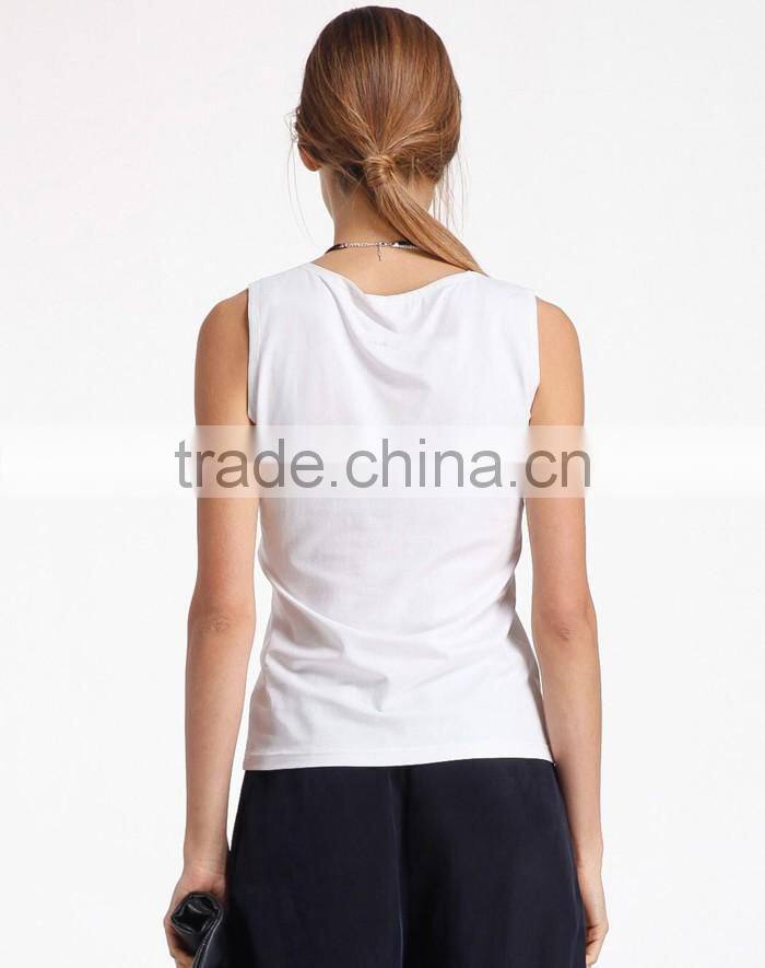 Classic white plain comfort womens tank tops workout