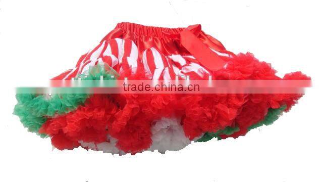 Wholesale Christmas PettiSkirts elastic waistband skirts Girls chiffon skirts red and green skirts Boutique Fluffy Pettiskirt