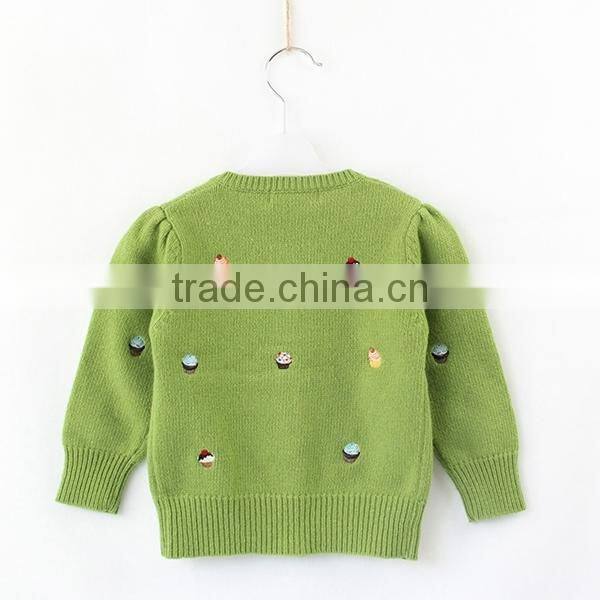 Korean style girls cardigan sweater design solid color cotton sweater