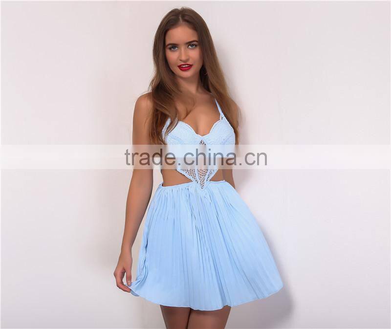 Runwaylover 077 2017 Ladies Sexy Deep V-Neck Lace Party Dress