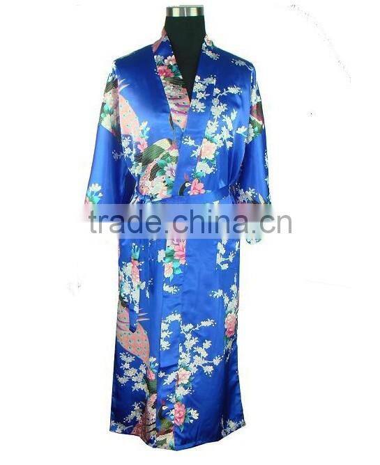 Silk kimono dress Women Robe Gown Bathrobe Sleepwear SW008