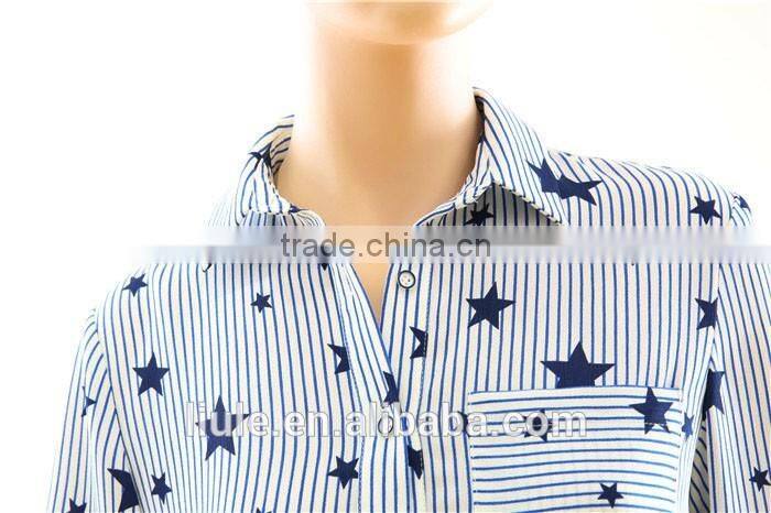 Fashionable women long sleeve dress shirts ladies longline casual shirts