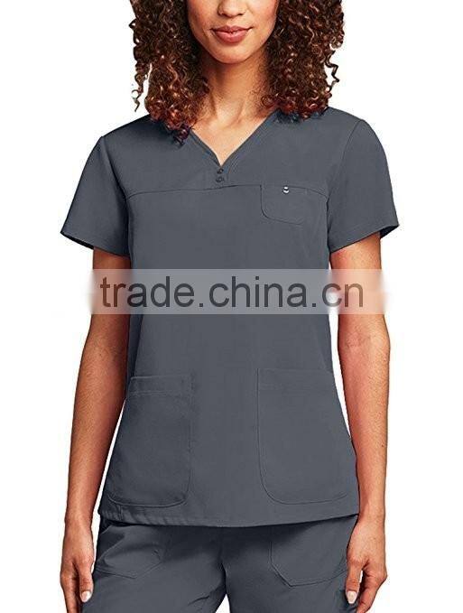 Colorful 2017 custom fashionable Scrub Top nurse hospital uniforms medical scrubs designs