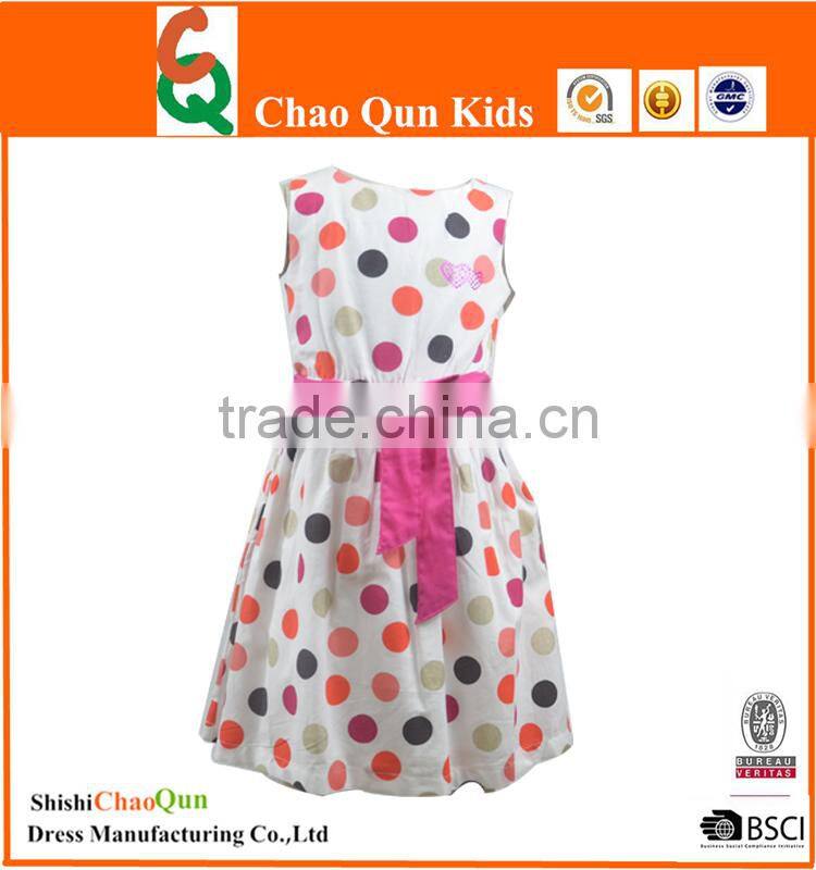 Summer cotton long frocks designs party bow kids dress