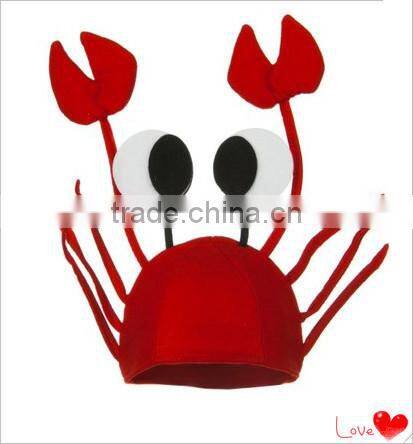 EN71 Customizable Adult Novelty Hats Crab Hat lovely carnival felt funny hat