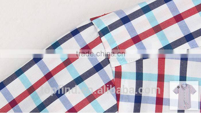 2016 new design fashionable style slim fit plaids short shirts for men