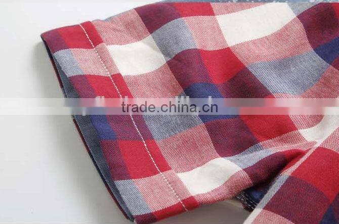 latest designs for summer plaid custom men shirt with cheap price oem