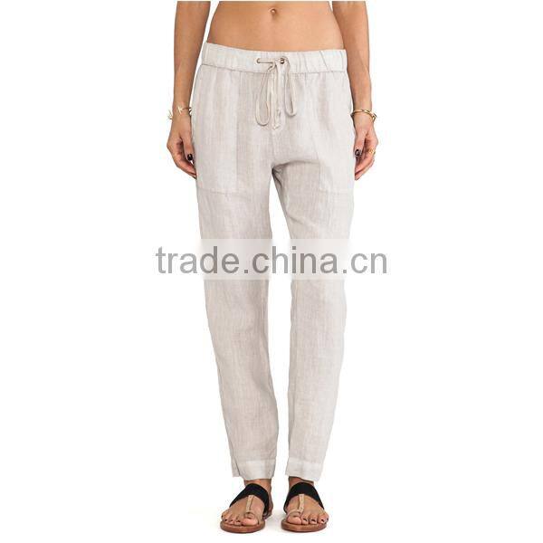 High quality natural linen pant for lady