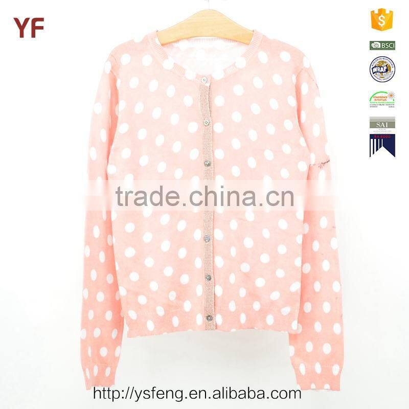 Fancy Cardigan Girl Print Kids Sweater Clothes