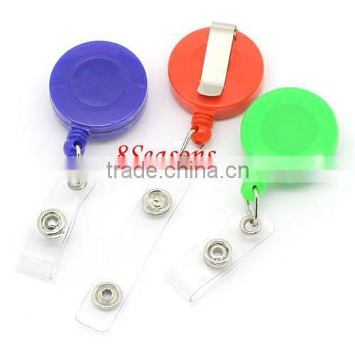 Mixed Plastic Buckle Security ID Card Badge Holder Reels 8cm