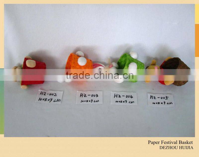 New style handmade artwork paper basket for valentine gift