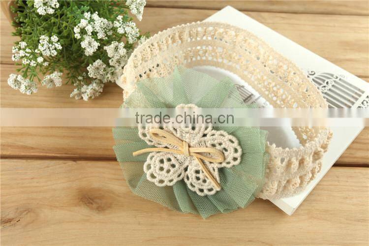 Lace Flower Turban Hairband For Baby Chic Head Wraps M7043001