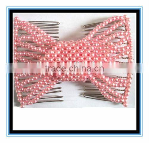 2015 hot selling XP-CM-1005 butterfly Elastic beaded Magic Hair Comb Korean Style Costume Twins Hair Comb Sets Wholesale