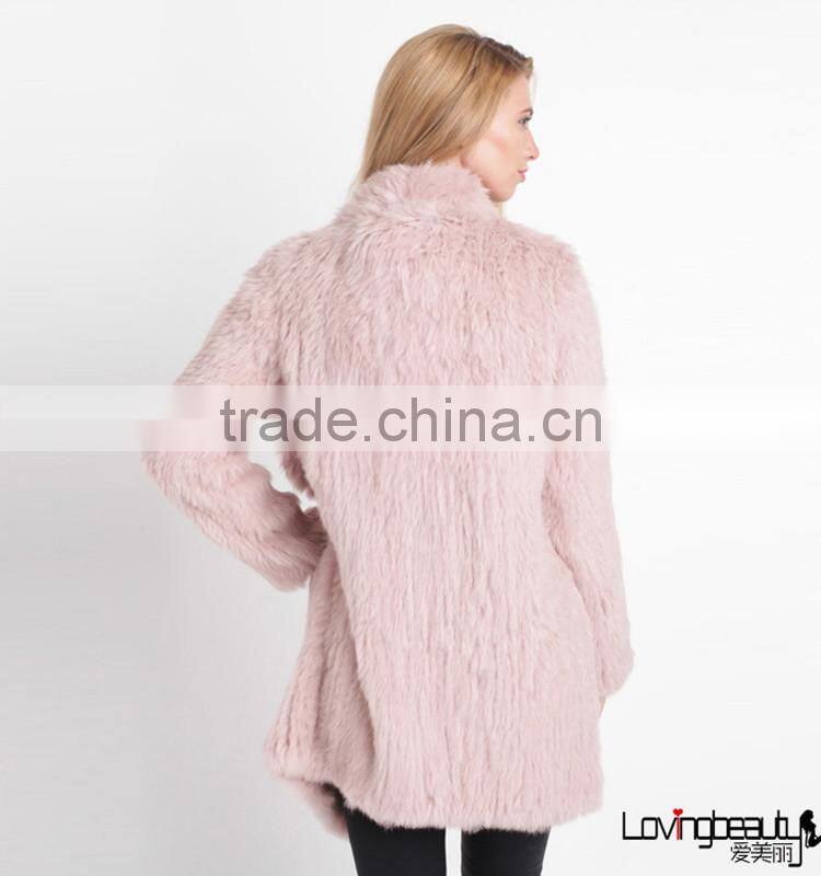 SJ018-02 100% Real Rabbit Animal Fur Shell Coats Both Side Furs