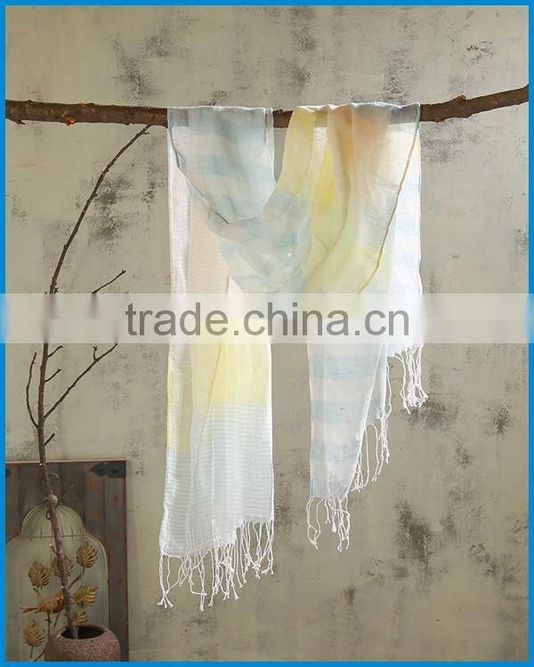 Women's fashion woven linen cotton china scarf