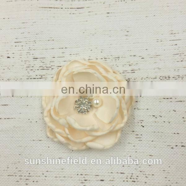 hair clip satin flower handmade flower girl hair clip