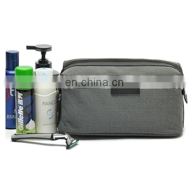 Luxurious grey waterproof mens nylon wash bag toiletry bag custom