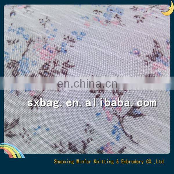 printed spandex slub 100 polyester knit fabric for garment