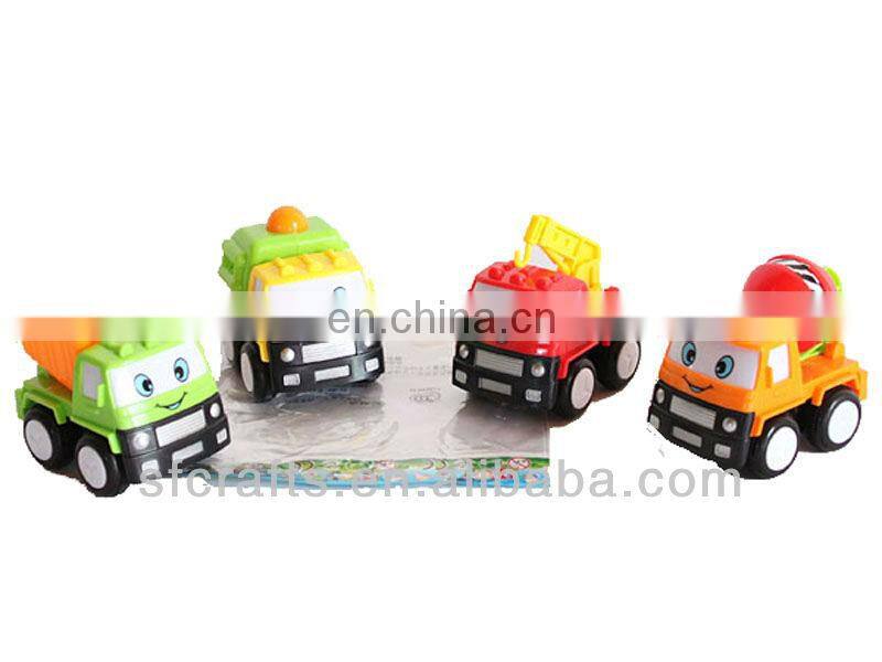 Cartoon plastic pull back car toy for kid