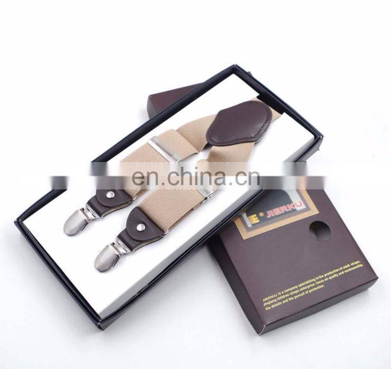 HOT SALE Adult Men's 4 clips high quality solid colors suspenders