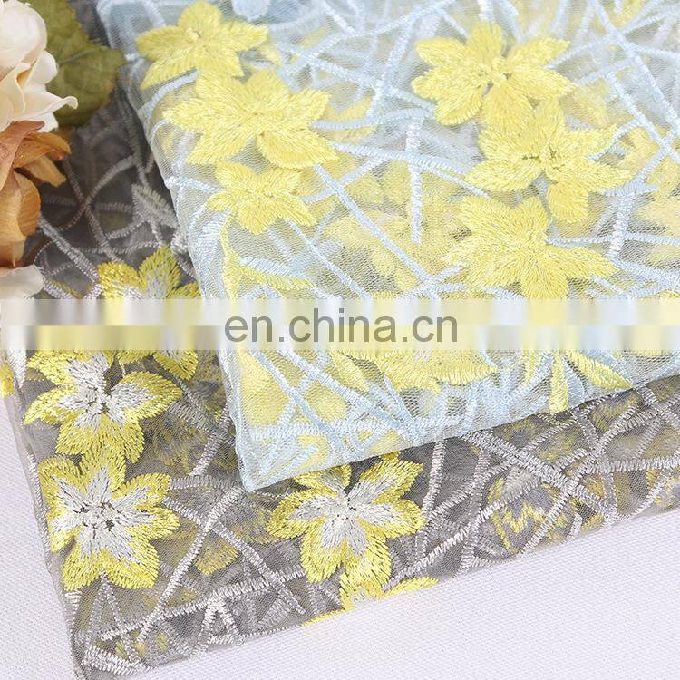 custom colorful embroidery lace fabric for dress QX-06