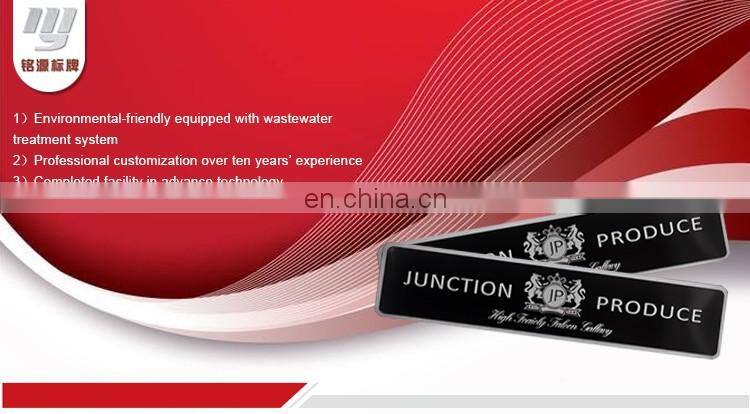 MINGYUAN Custom aluminum self adhesive fashion decorative metal nameplate