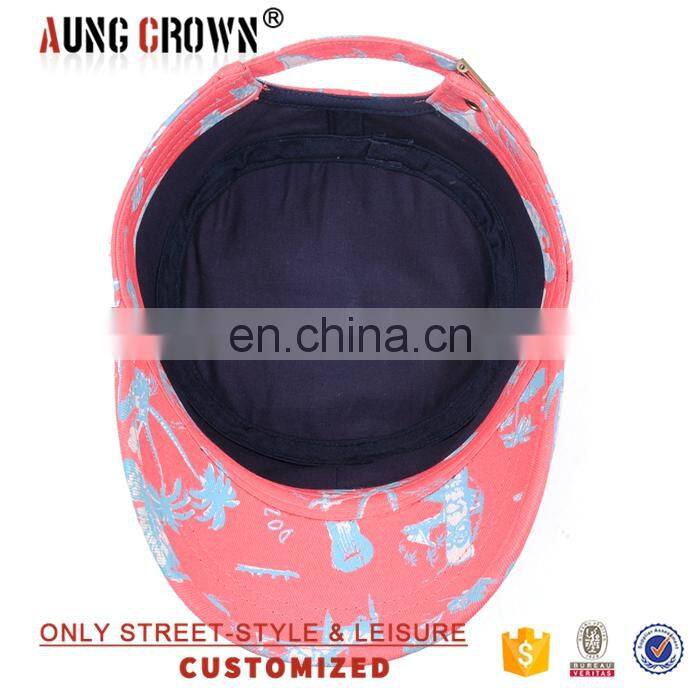 Promotional Cotton Material Flat Women Military Cap Army Hats