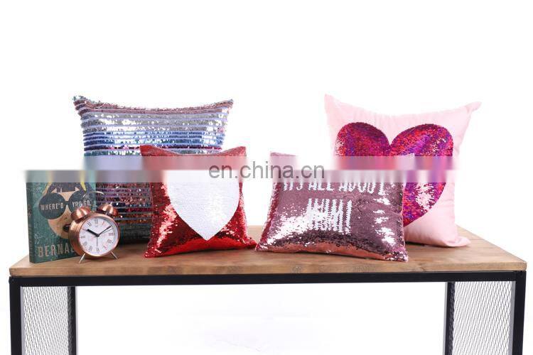 Custom design Reversible Sequins Heart Mermaid magic Cushion Pillow Covers Decorative