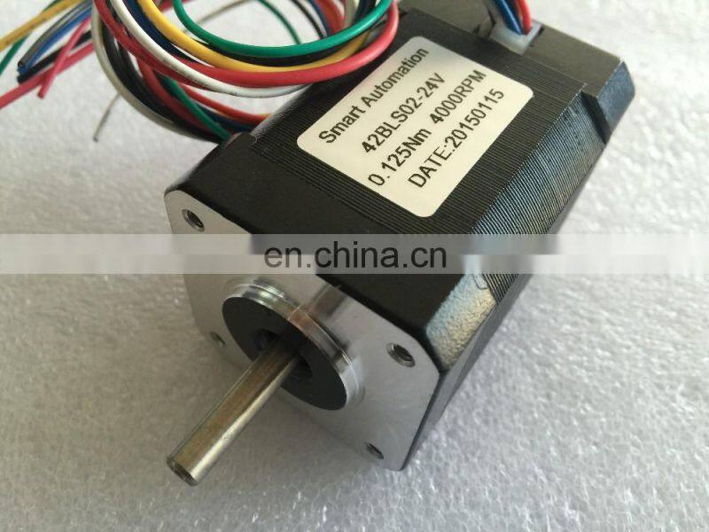 42BLS size 42mm square flange brushless dc motor 24 volt, rated 4000rpm, upto 100w, low cost version