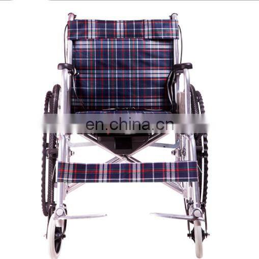 Thickened steel tube can be folded with a portable wheelchair for the elderly and disabled
