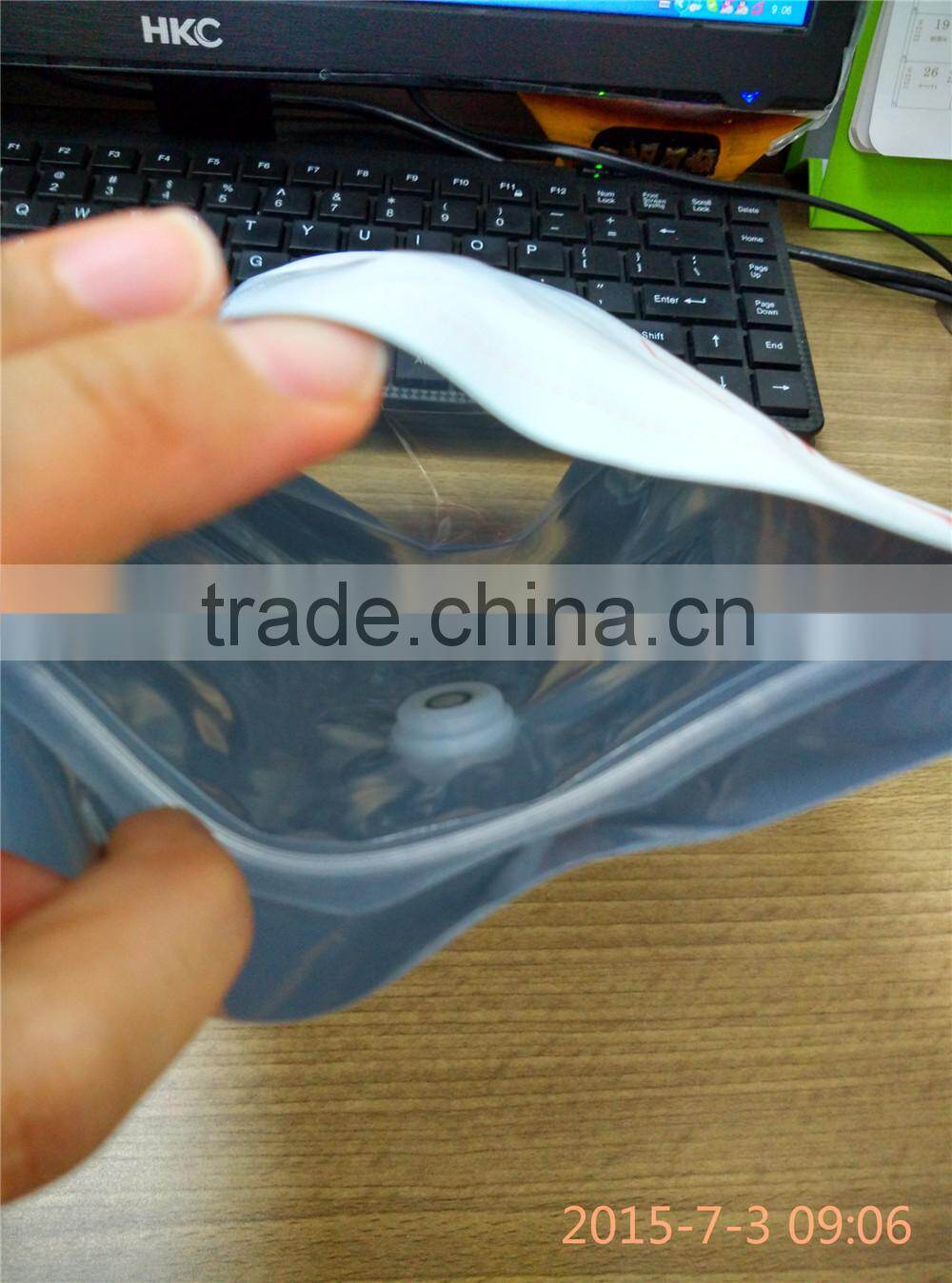 aluminum foil metalized stand up zipper pouch for sports energy food with valve