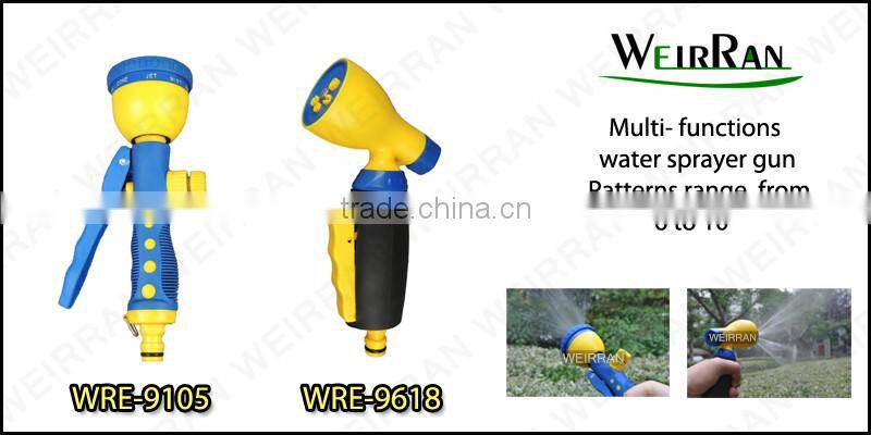 (84715) 8 function sprayer, TPR covered handle 8 patterns ABS rotary hose end spray