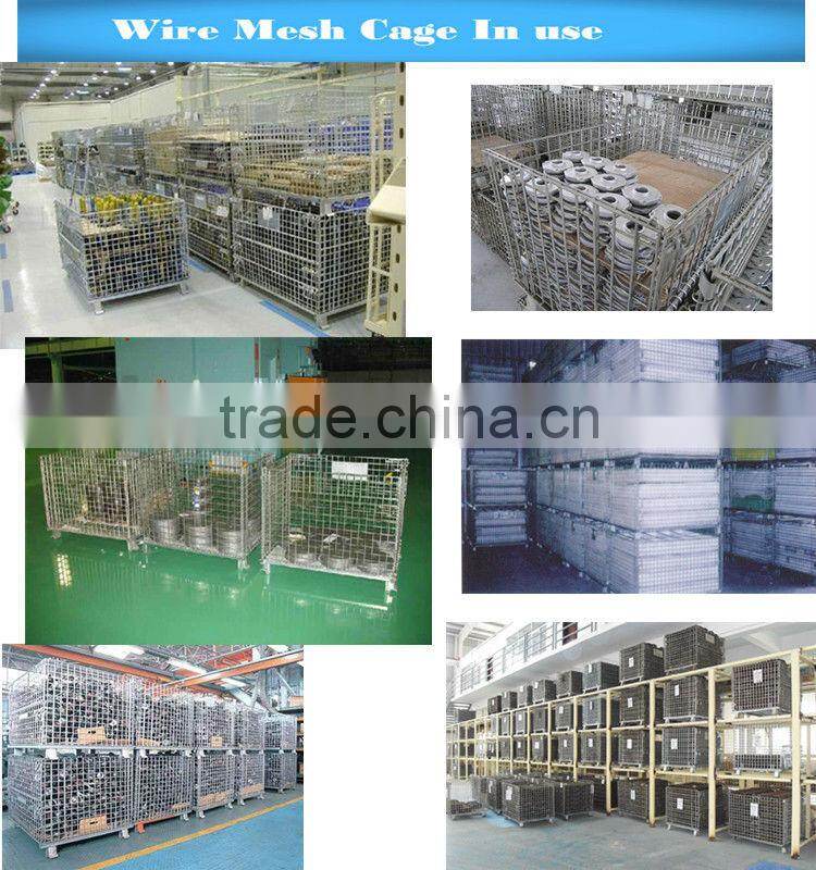 Warehouse Foldable Wire Mesh Cage for Sale