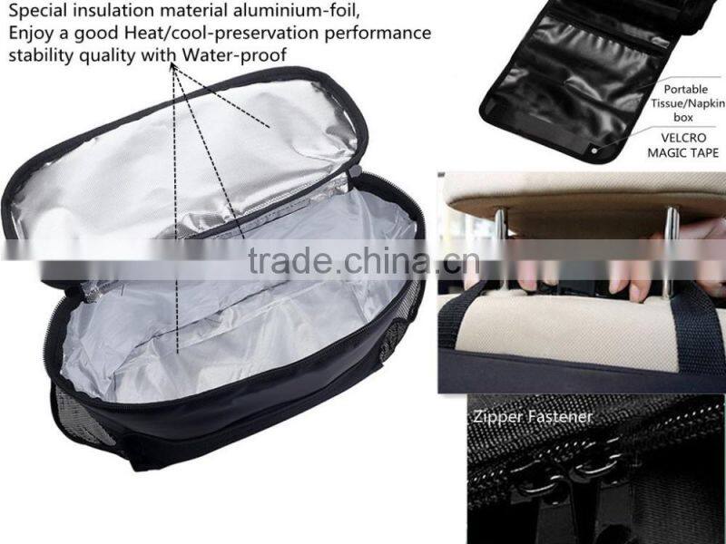 Car Back Seat Organizer/Auto Seat /Multi-Pocket Travel Storage Bag/Insulated Car Seat Back Drinks Holder Cooler