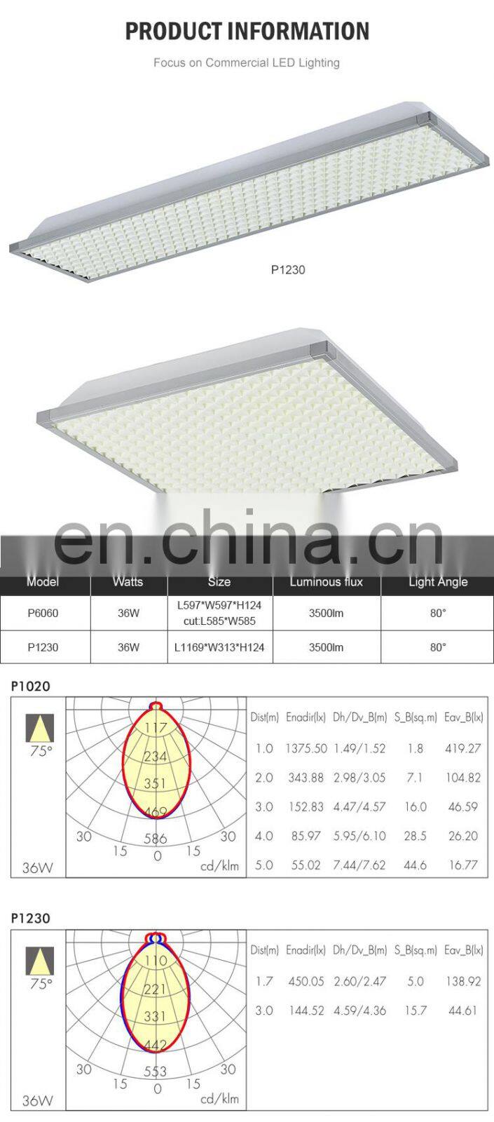 High Quality Slim Recessed Square Indoor Ceiling Embedded 36watt SMD LED Panel Lighting