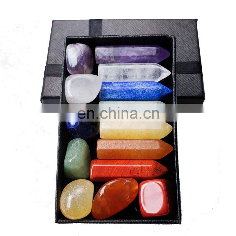 Other Promotional & Business Gifts Precious Meditation Methaphetamine Chakra High Quality Crystal Healing Stones Boxes Set