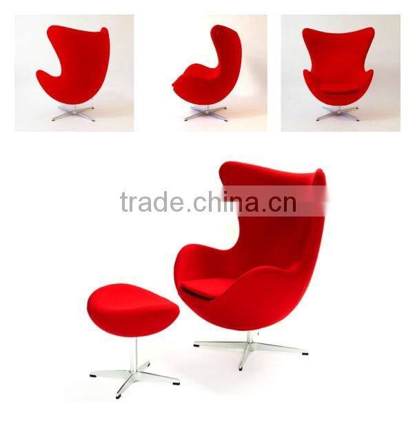 replica wholesale fiberglass egg chair,swivel egg chair , fabric/ leather egg chair with aluminum base designed by Arne Jacobsen