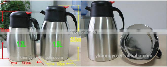 LFGB/EU double wall stainless steel coffee thermos price 1.2/1.5/2.0L