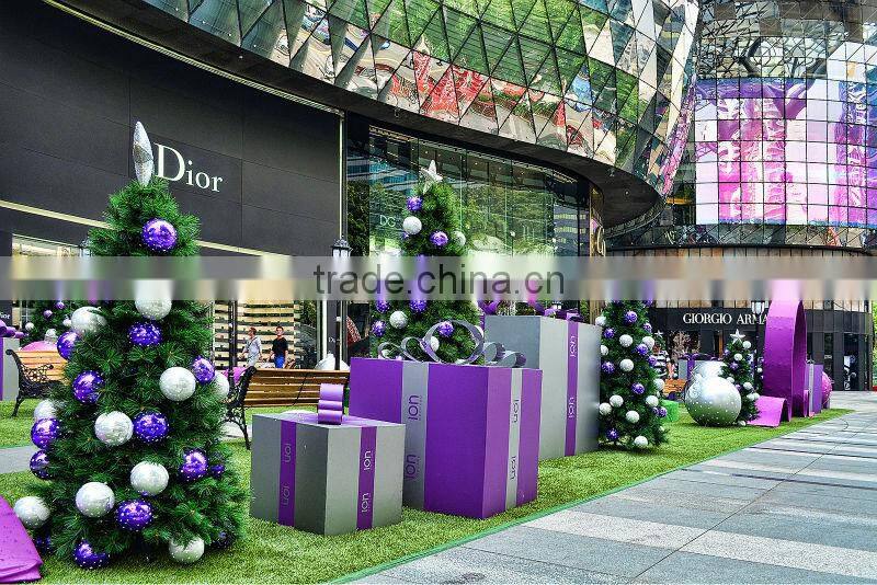 Outdoor street giftbox pvc christmas tree scene decoration